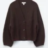 Cardigan a maglia a coste larghe