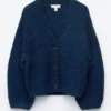 Cardigan a maglia a coste larghe