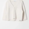 Cardigan a maniche corte in maglia