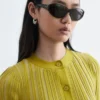 Cardigan a maniche corte in maglia a coste