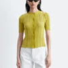 Cardigan a maniche corte in maglia a coste