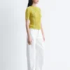 Cardigan a maniche corte in maglia a coste
