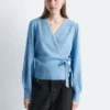 Cardigan avvolgente in lana merino