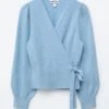 Cardigan avvolgente in lana merino