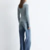 Cardigan con collo alto e zip