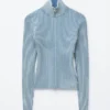 Cardigan con collo alto e zip