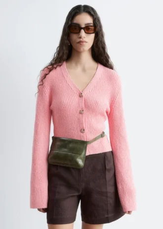 Cardigan in cotone a coste