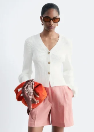 Cardigan in cotone a coste