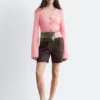 Cardigan in cotone a coste