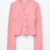 Cardigan in cotone a coste
