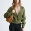 Cardigan in cotone a maglia a coste