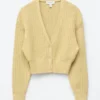 Cardigan in cotone a maglia a coste