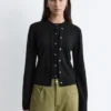 Cardigan in lana merino a doppio strato