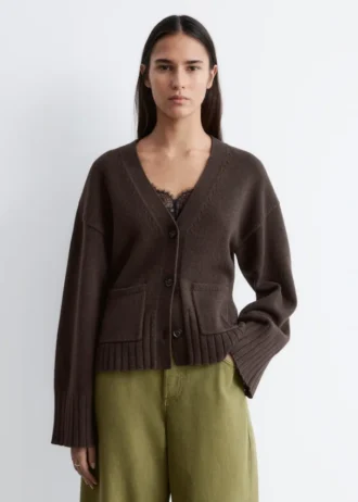Cardigan in maglia affusolata