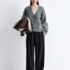 Cardigan in maglia affusolata