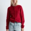 Cardigan in maglia spazzolata