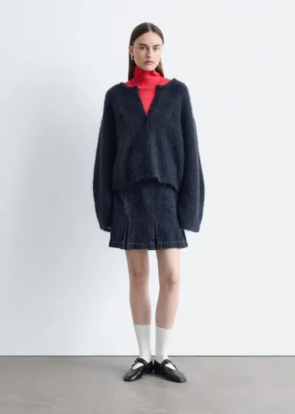 Cardigan in misto mohair spazzolato