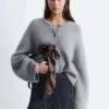 Cardigan in misto mohair spazzolato