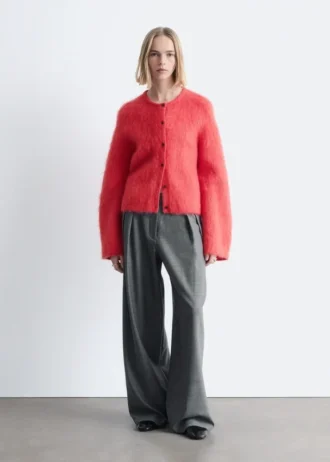 Cardigan in misto mohair spazzolato