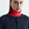 Cardigan in misto mohair spazzolato