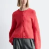 Cardigan in misto mohair spazzolato