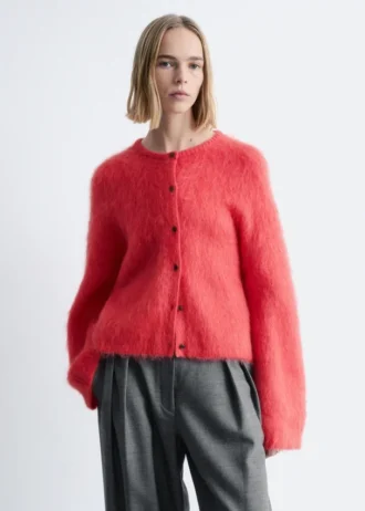 Cardigan in misto mohair spazzolato