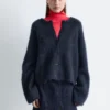 Cardigan in misto mohair spazzolato
