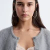 Cardigan in misto mohair spazzolato