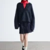 Cardigan in misto mohair spazzolato