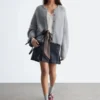 Cardigan in misto mohair spazzolato
