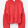 Cardigan in misto mohair spazzolato