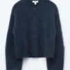 Cardigan in misto mohair spazzolato