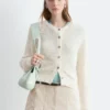 Cardigan in misto seta e cotone