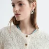 Cardigan in misto seta e cotone