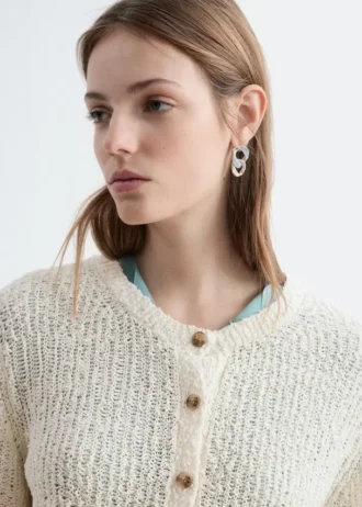 Cardigan in misto seta e cotone