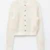 Cardigan in misto seta e cotone