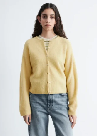 Cardigan lavorato a maglia in misto alpaca