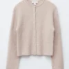 Cardigan lavorato a maglia in misto alpaca