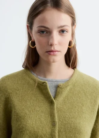 Cardigan lavorato a maglia in misto alpaca