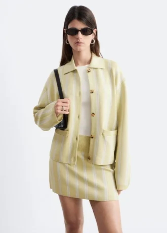 Cardigan oversize in maglia polo