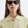Cardigan oversize in maglia polo