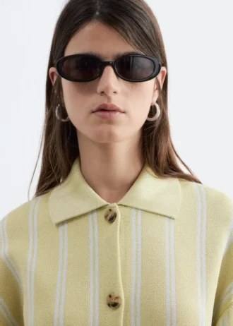 Cardigan oversize in maglia polo