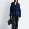 Cardigan oversize in misto mohair