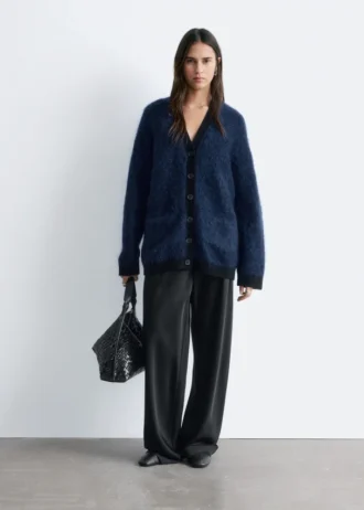 Cardigan oversize in misto mohair