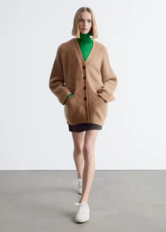Cardigan oversize in misto mohair