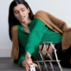 Cardigan a maglia a coste