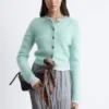 Cardigan spazzolato in misto mohair