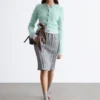 Cardigan spazzolato in misto mohair