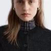Cardigan spazzolato in misto mohair