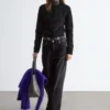 Cardigan spazzolato in misto mohair